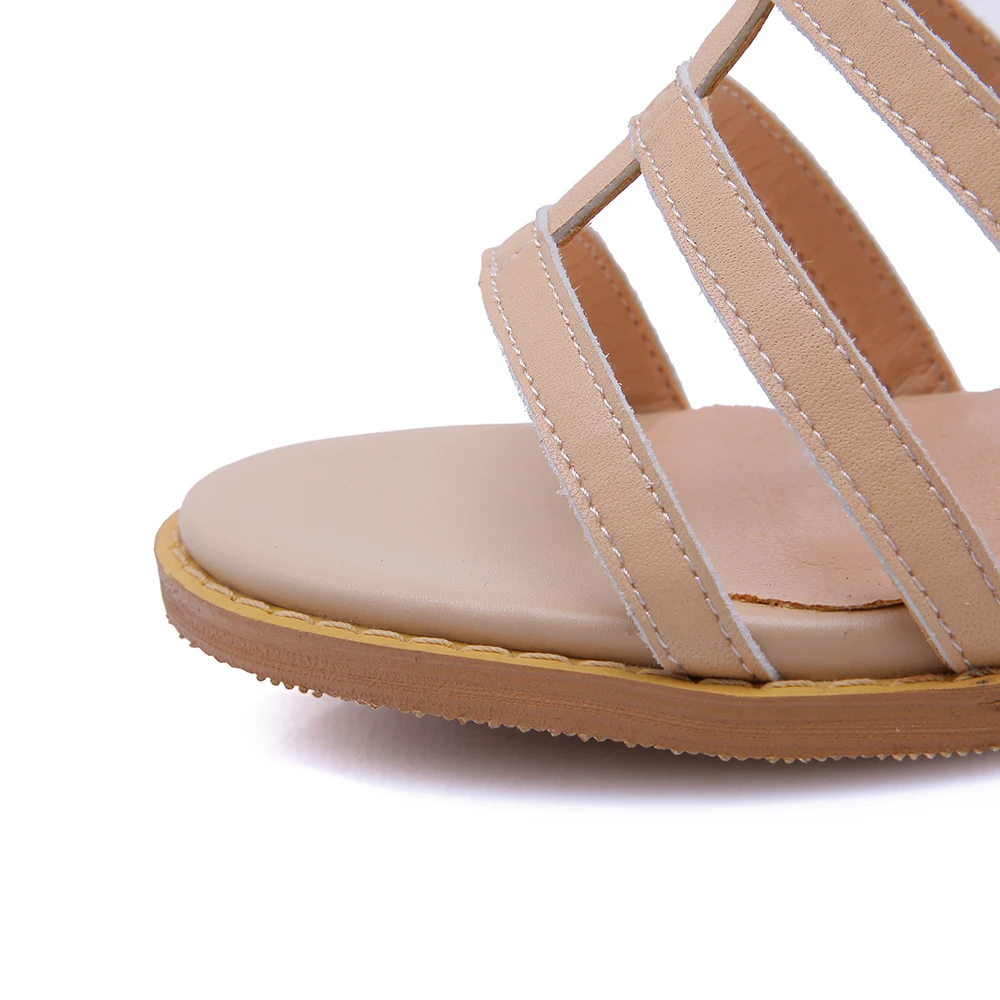 

ENMAYER Genuine Leather Basic Casual Women Sandals Summer 2019 High Heel Shoes Zip Woman Sandals Size 34-40 LY1167