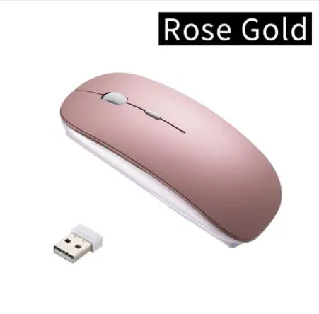 rose red Беспроводной приемник usb-мыши перезаряжаемый игровой компьютер ноутбук мышь для hp lenovo Asus окна Mac 8/10 ноутбук - Цвет: rose red
