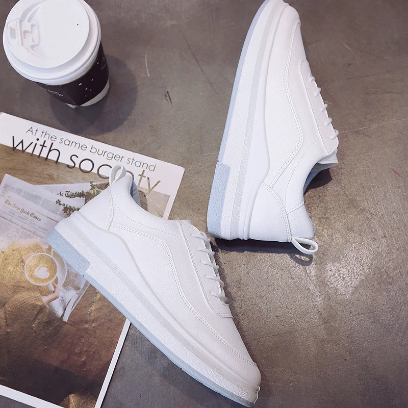 Arder/белые туфли для девочек Женская обувь на толстой подошве Универсальная