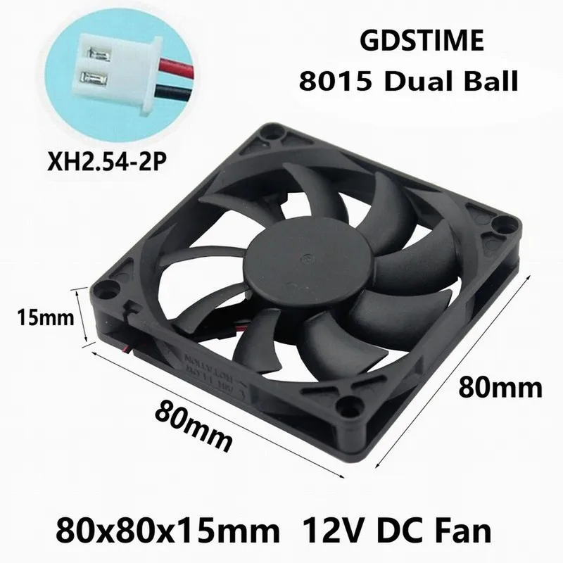 Gdstime 100 шт. DC 12 В PC Вентилятор охлаждения компьютера 80 мм * 15 8 см шарикоподшипник