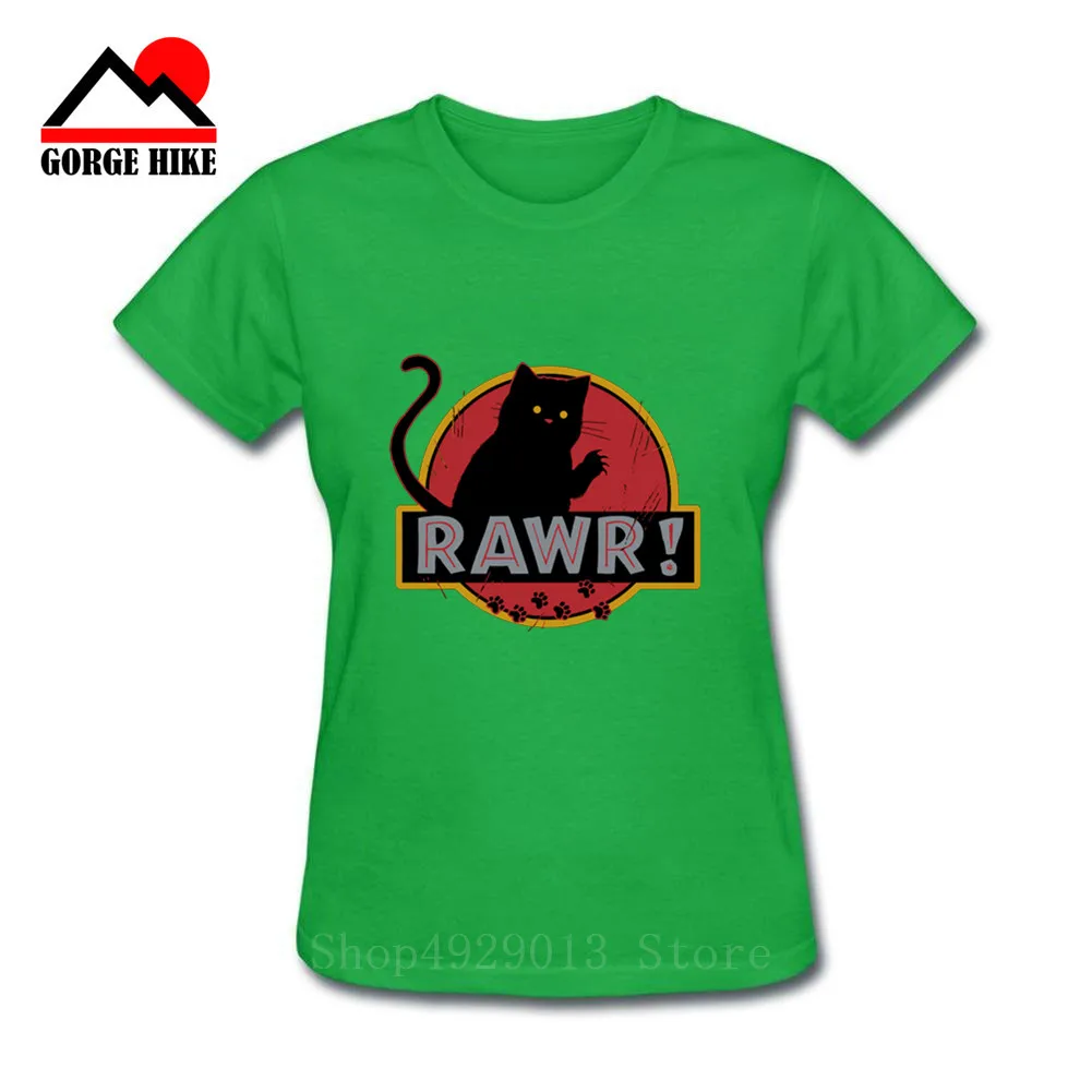 Футболка Meow Rawr cat футболка уличная одежда женская с принтом простая красная
