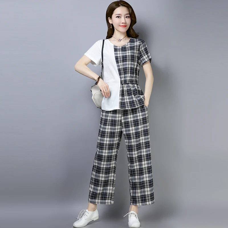 M-2xl плюс Размеры полосатый хлопок белье женский комплект 2 шт. Летний