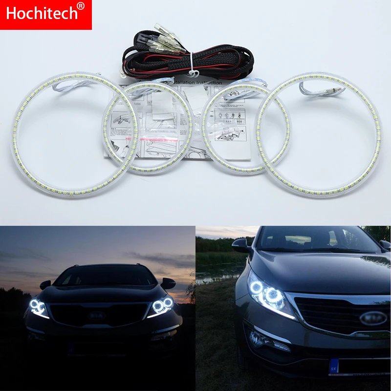 

Для Киа спортадж 2011 2012 2013 2014 Ультра яркий SMD белый светодиодный ОД ангельские глазки 2600лм 12 В Комплект гало кольцо Дневной светильник