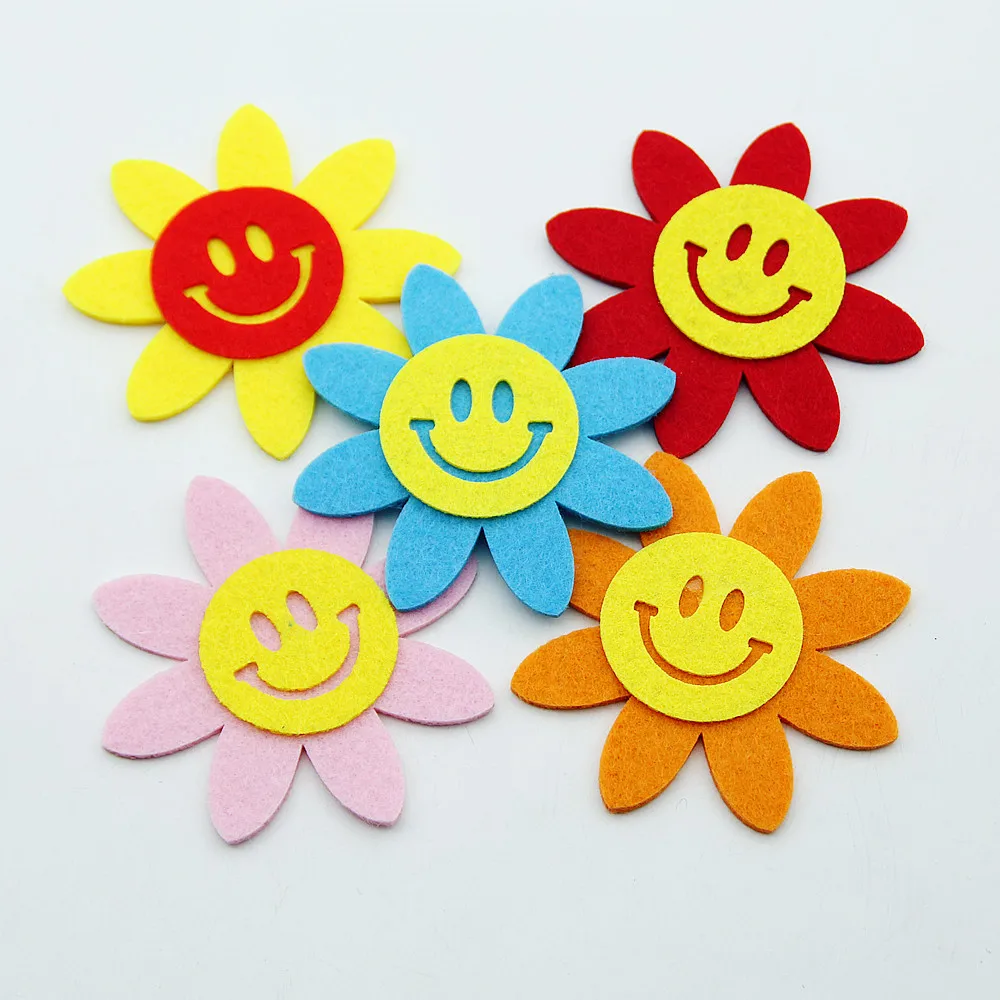 Smile Sun Flower смешанный цветной войлок 8 5 см тканевый материал сделай сам ручная