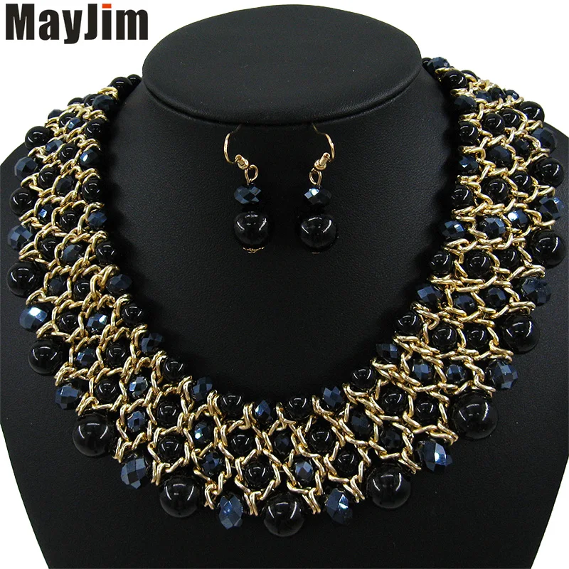 Заявление ожерелье 2017 мода ювелирные наборы Ручной Работы из бисера цепи большой