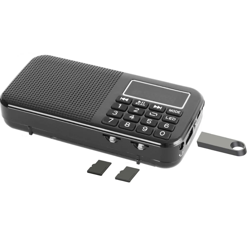 PRUNUS Портативный большой Батарея Ёмкость (3000 мАч) Перезаряжаемые FM SD USB MP3 радио с