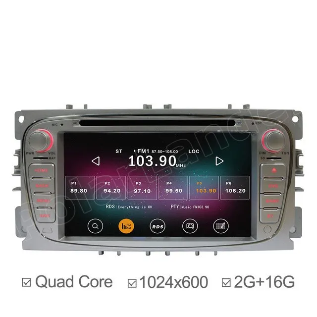 2 din для Android 4 автомобильный DVD плеер GPS радио AM WIFI 7 дюймов четырехъядерный Ford Mondeo