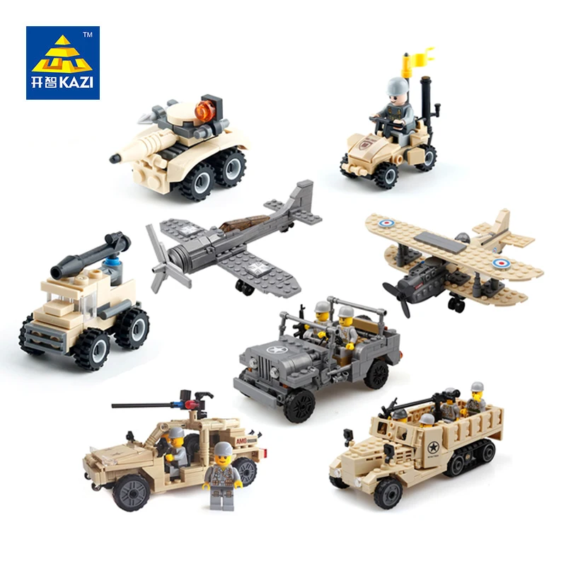 KAZI военный автомобиль машинка из конструктора модель армии Brinquedos