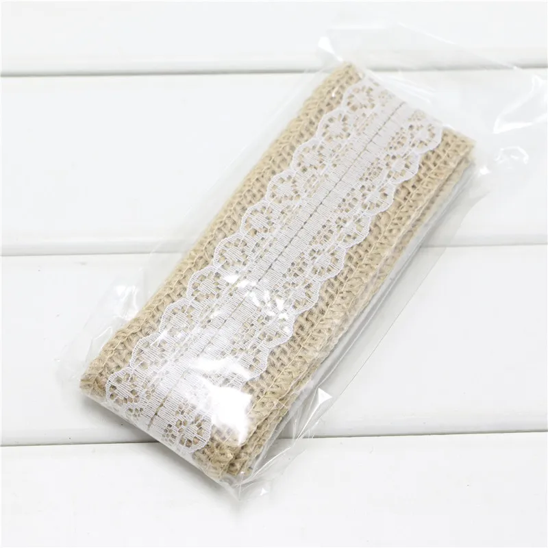 4 см ширина Белое кружево с лента из натуральной мешковины джутовый рулон для