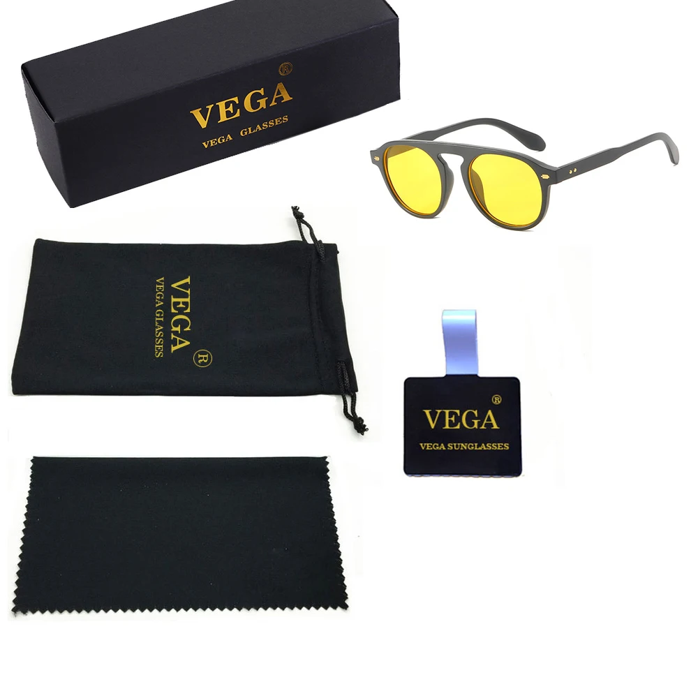 VEGA Eyewear овальные винтажные желтые Солнцезащитные очки женские/мужские ретро желтые очки модные тонированные солнцезащитные очки для женщин 339