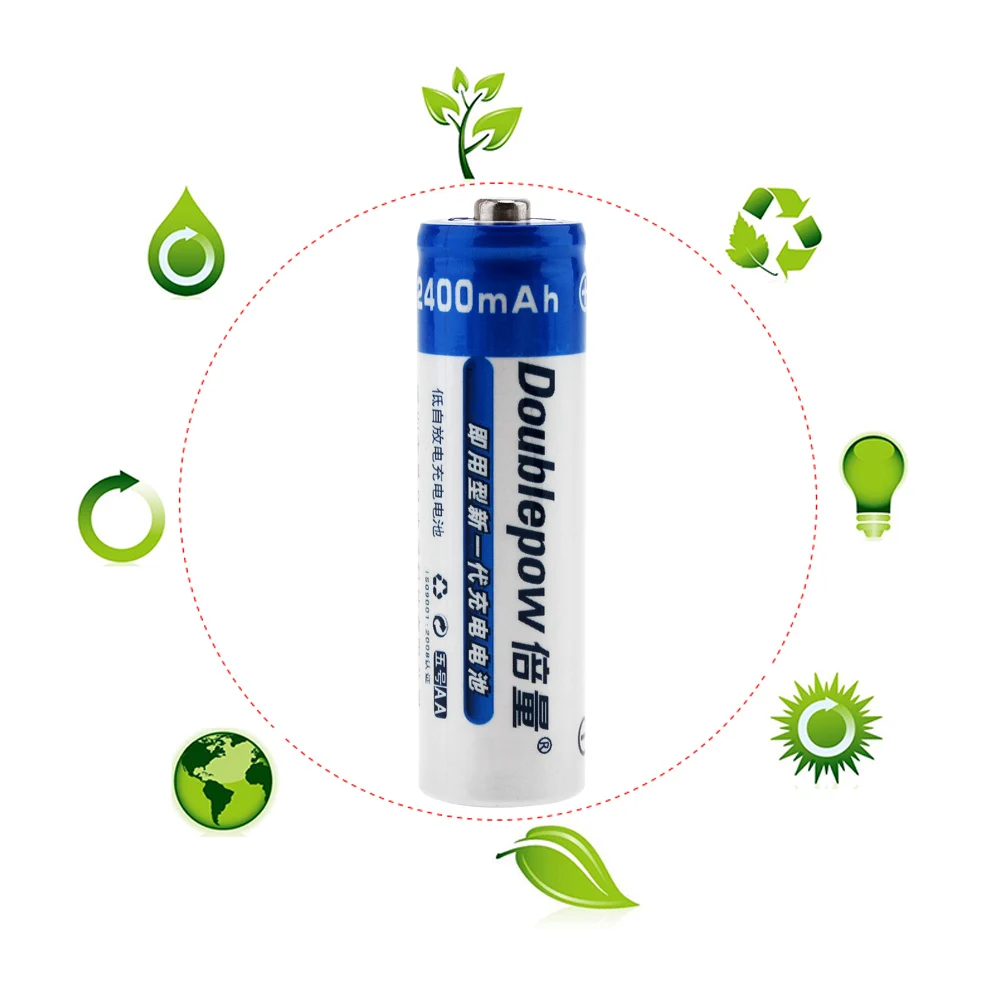4 шт./лот аккумуляторная батарея Doublepow AA 1 2 V 2400mAh LSD Ni MH NiMH с излучающим отверстием