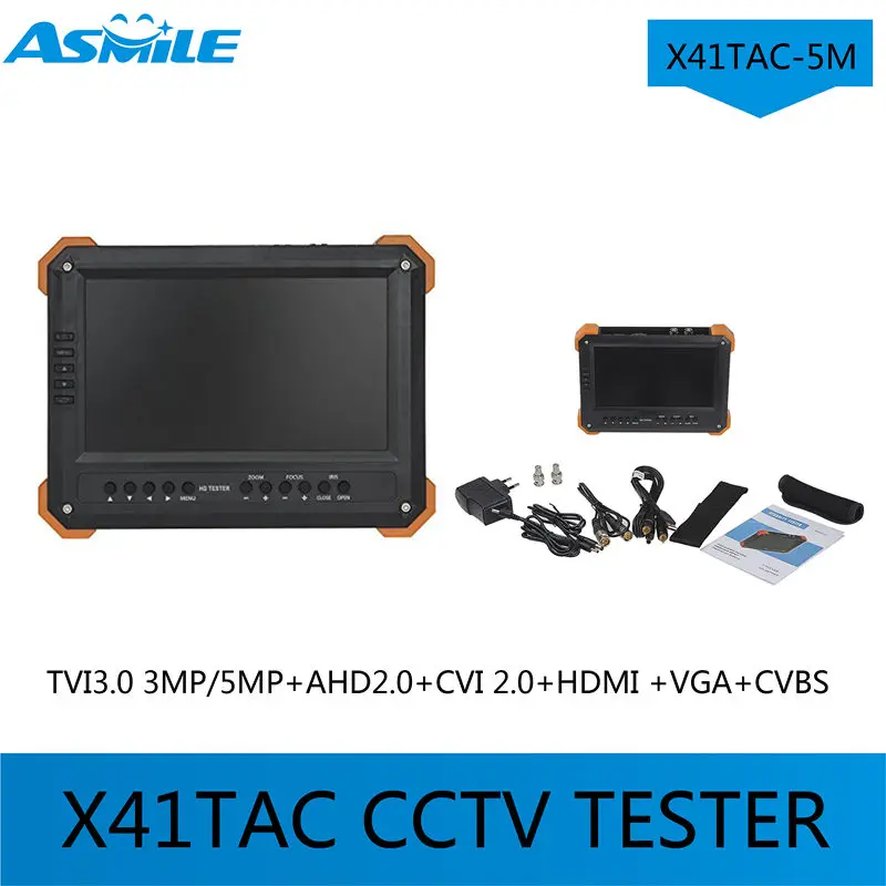 

7inch HD TVI3.0 AHD2.0 1080P Camera Testing VGA HDMI Input 12V Ouput X41TAC cctv tester from asmile