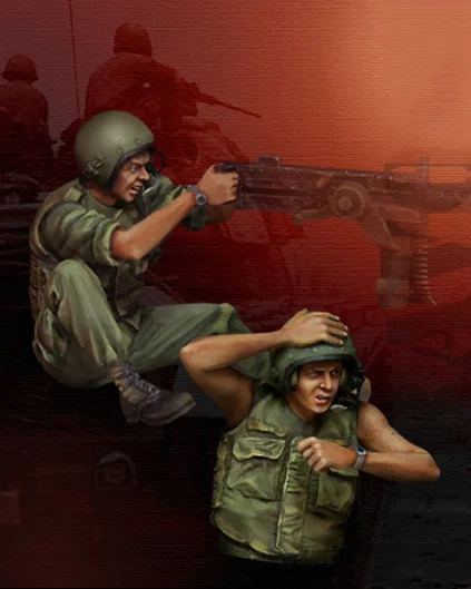 1/35 масштаб Неокрашенная полимерная фигура вьетнамский военный танкер США в боях