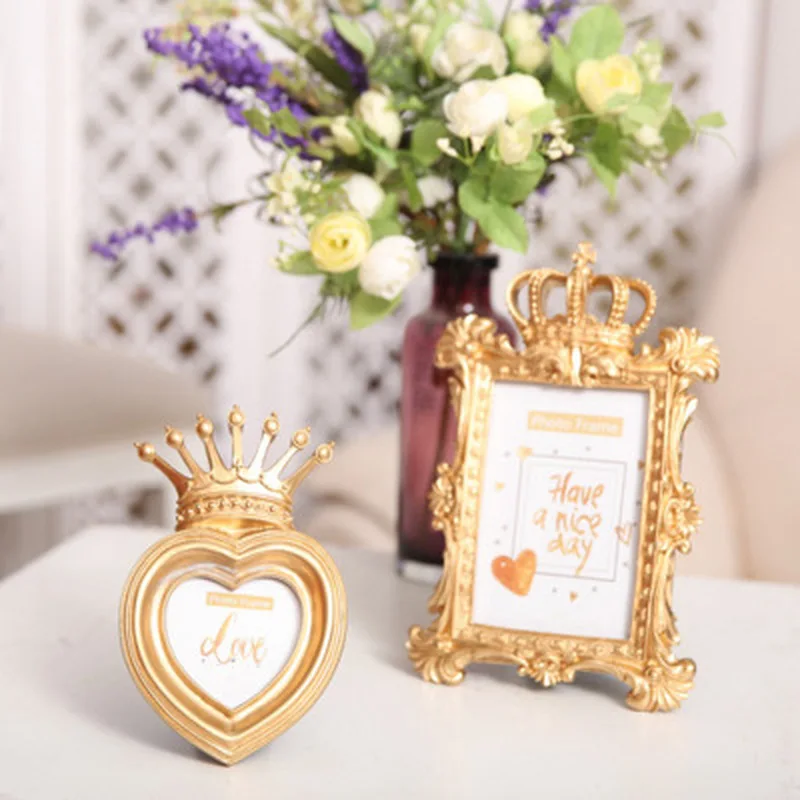 Скандинавская Корона лепка Золотая смола украшения для фоторамки креативная