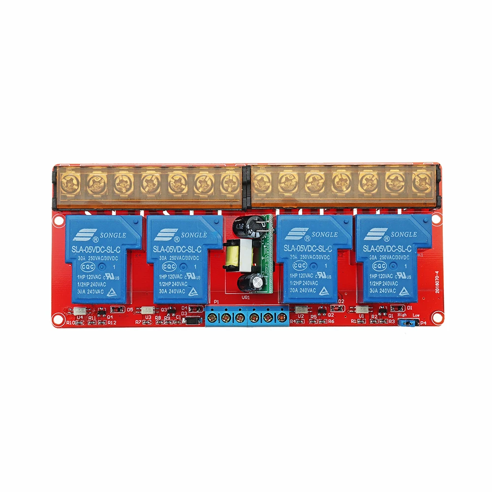 Новый DC 5V AC 100V до 250V 30A 760mA 4 ходовой релейный модуль Плата с высоким и низким