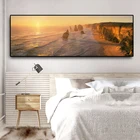 Картина на холсте с природным морским пейзажем Sunsets, Настенная картина в скандинавском стиле для гостиной