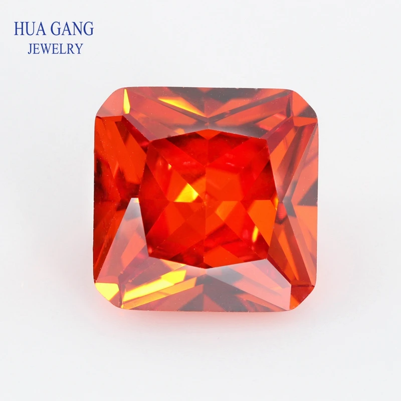 

3x3~20x20mm 5A Color Orange Square Octangle Shape Princess Cut CZ Stone Synthetic Gems Cubic Zirconia