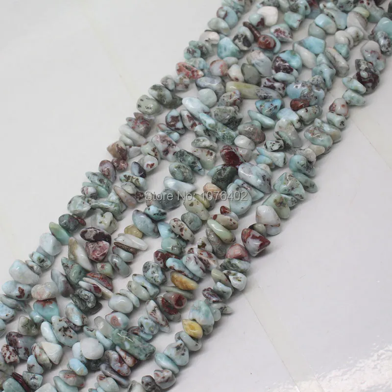 

Free shipping!4-11mm Natural Larimar Freeform Macadam Loose Beads 34''