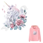 Популярные аппликации с милым единорогом, моющиеся термонаклейки для джинсов, наклейки для семьи, сделай сам, аксессуары для одежды, модные патчи с цветами