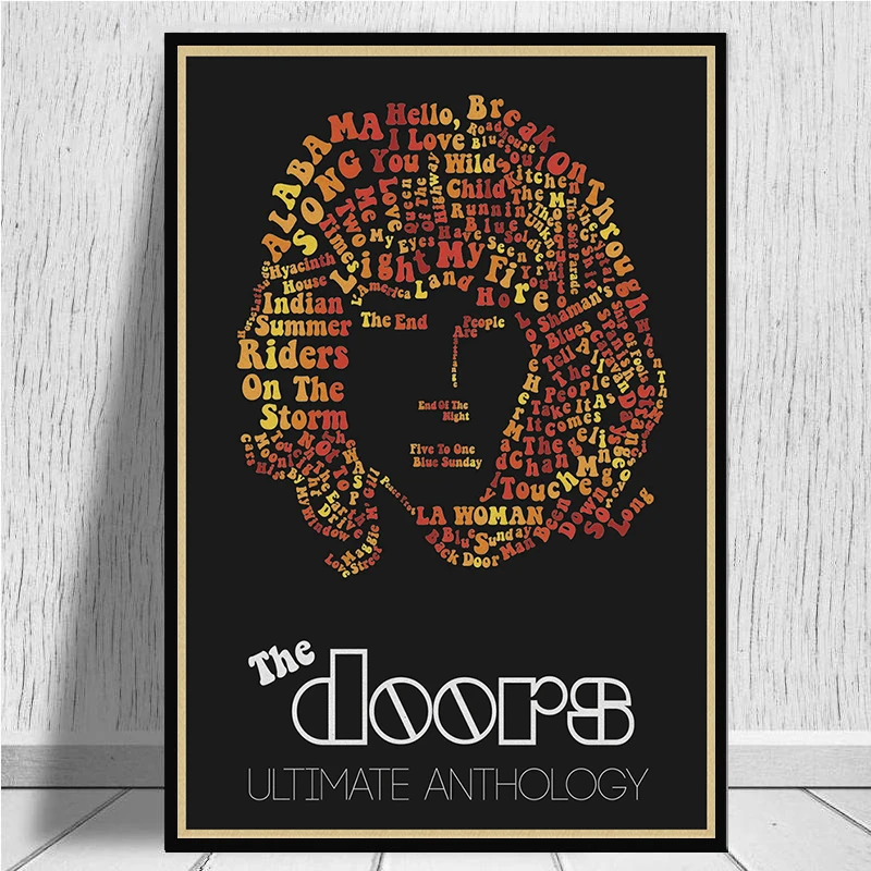 Винтаж Ретро Рок-Группа Музыка двери Jim Morrison матовая крафт-бумага плакат стены стикеры домашний декор