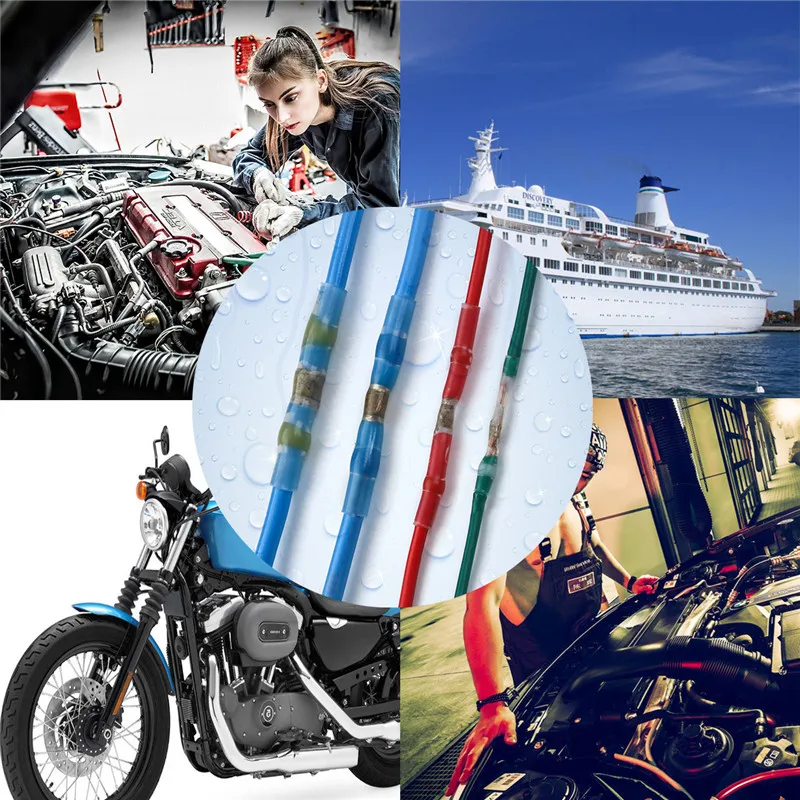 100 шт. водонепроницаемые термоусадочные стыковые соединители для пайки |