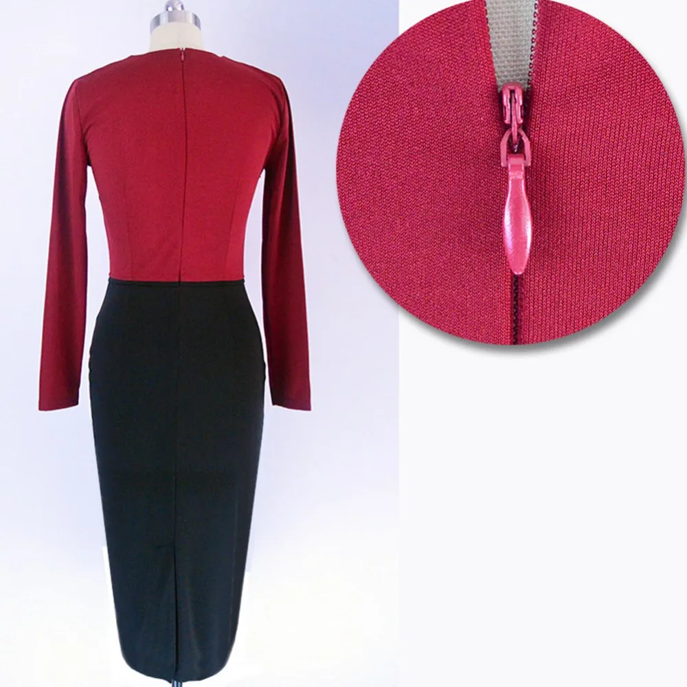 Краткое Повседневное одежда с длинным рукавом платье карандаша Для женщин