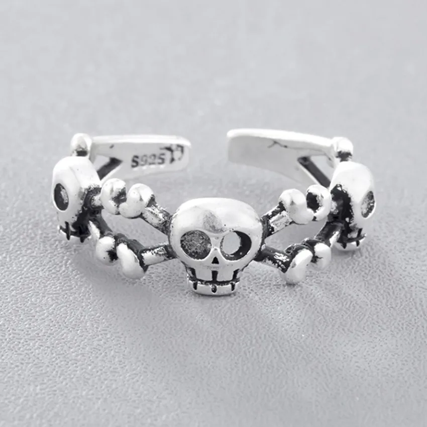 Мужское кольцо с черепами Kinitial Винтажное в стиле стимпанк ювелирное изделие хип