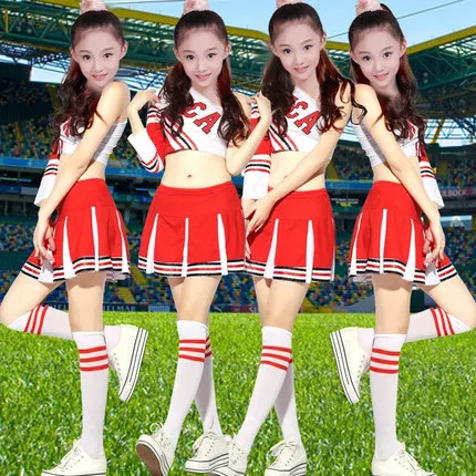 Черлидинг ликование для девочек костюм чарлидинга танцевальная одежда Детский