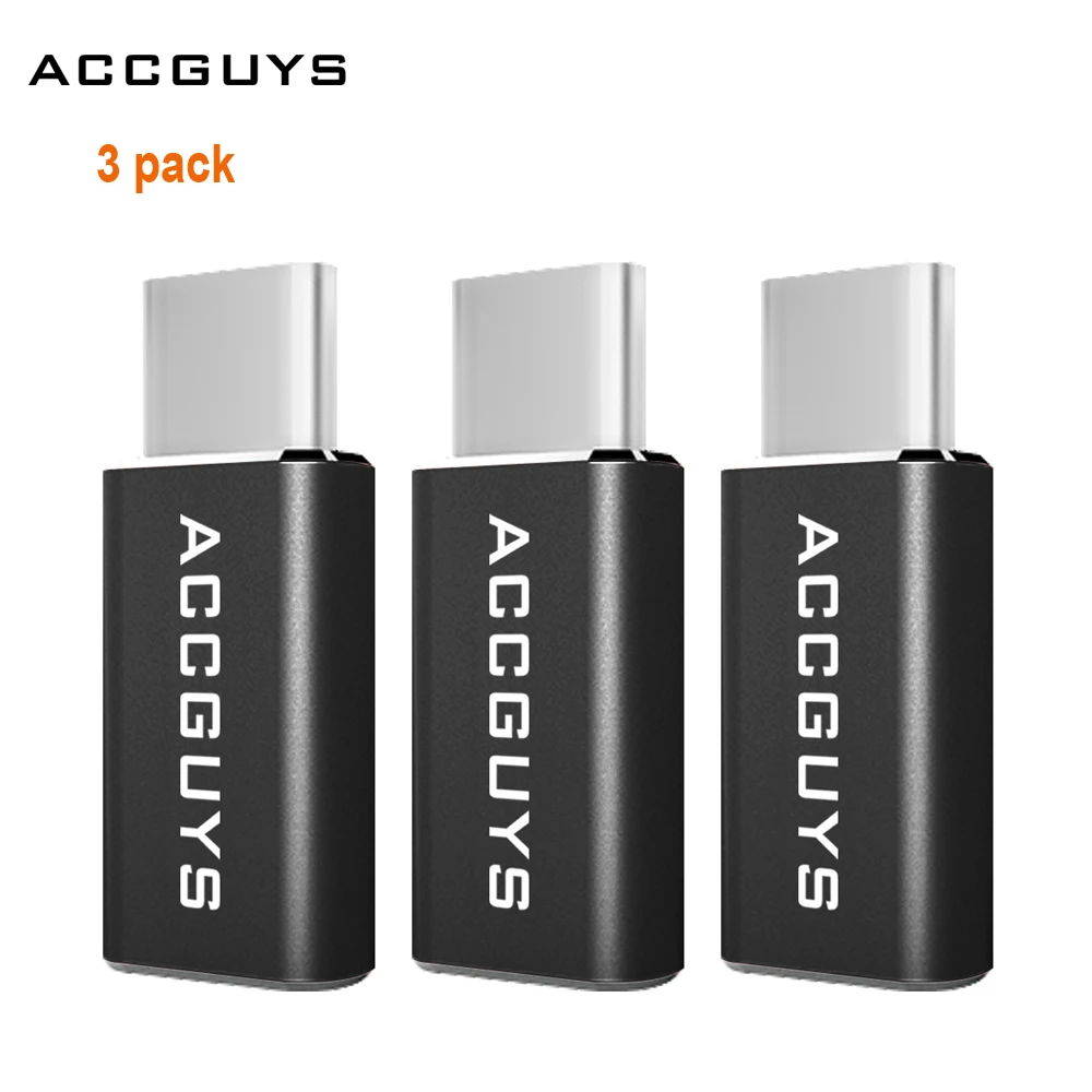 ACCGUYS Тип usb C Male к микро-usb Female конвертер адаптер 3 шт. для Xiaomi Mi5 4C 4S ZUK Z2 PRO Z1 Nexus 5X6 P htc