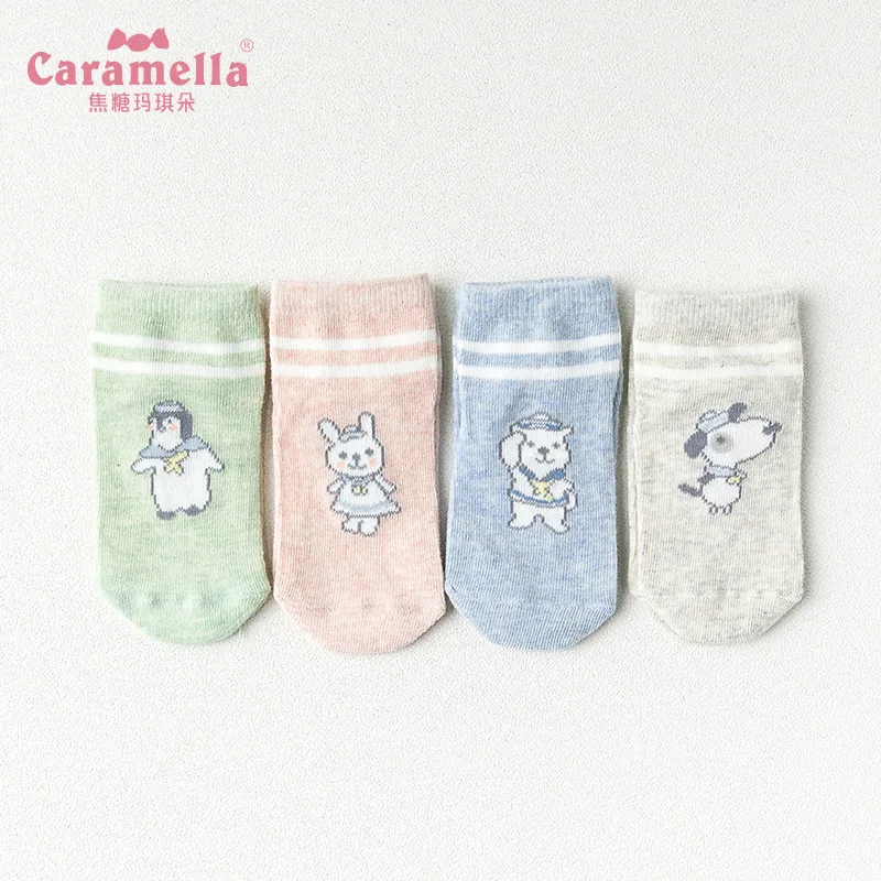 Новинка 2018 4 пары Хлопковых Носков для женщин и мужчин весна-лето милые