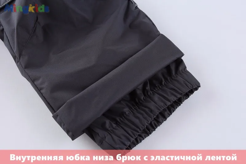 Mingkids осень весна демисезонный Дети Верхняя Одежда мальчик куртка комбинезон штаны Костюм Водонепроницаемый Ветрозащитный мальчик подкладка флис лыжные штаны теплый удобный фирменная одежда бренд Plaid