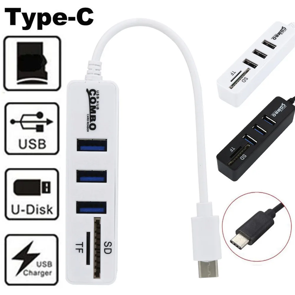 Type-c OTG USB 2 0 Hub Usb C Splitter Combo 3 Port s &amp SD/TF Card Reader в 1 Us 5 CCC | Компьютеры и офис