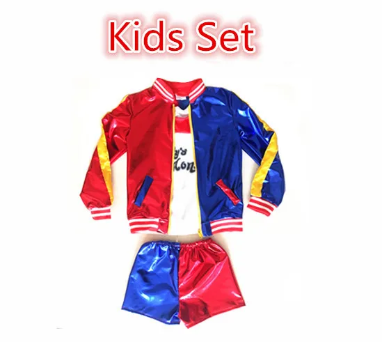 kids set Детский карнавальный костюм для девочек, отряд самоубийц, Харли Куинн, Джокер, подарок на Хэллоуин, Рождество, Год, вечерние костюмы - Цвет: kids set