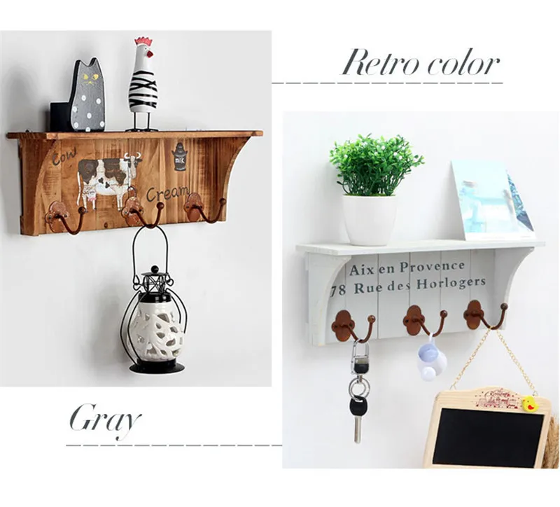 Настенная вешалка деревянная настенная полка для хранения простая маленькая