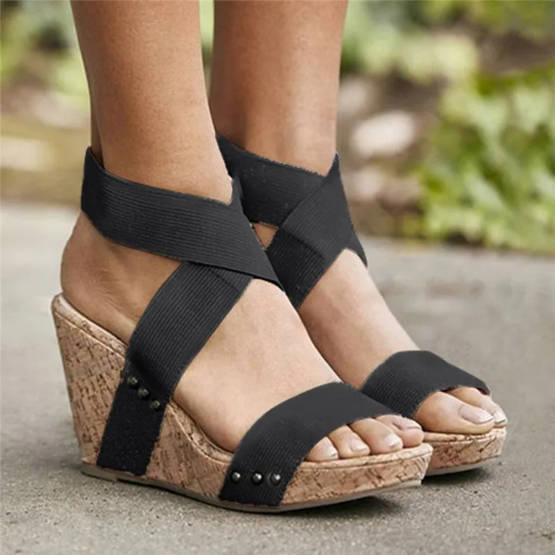 Женские сандалии на танкетке 10 см Espadrilles 2019|Боссоножки и сандалии| |