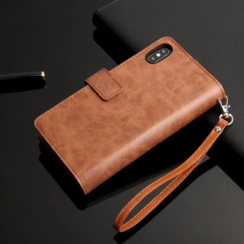 Многофункциональный кожаный кошелек на молнии Card Case для iPhone 5 5S SE 6 6S 7 8 Plus X XR XS Max чехол Обложка Flip Стенд на Коке