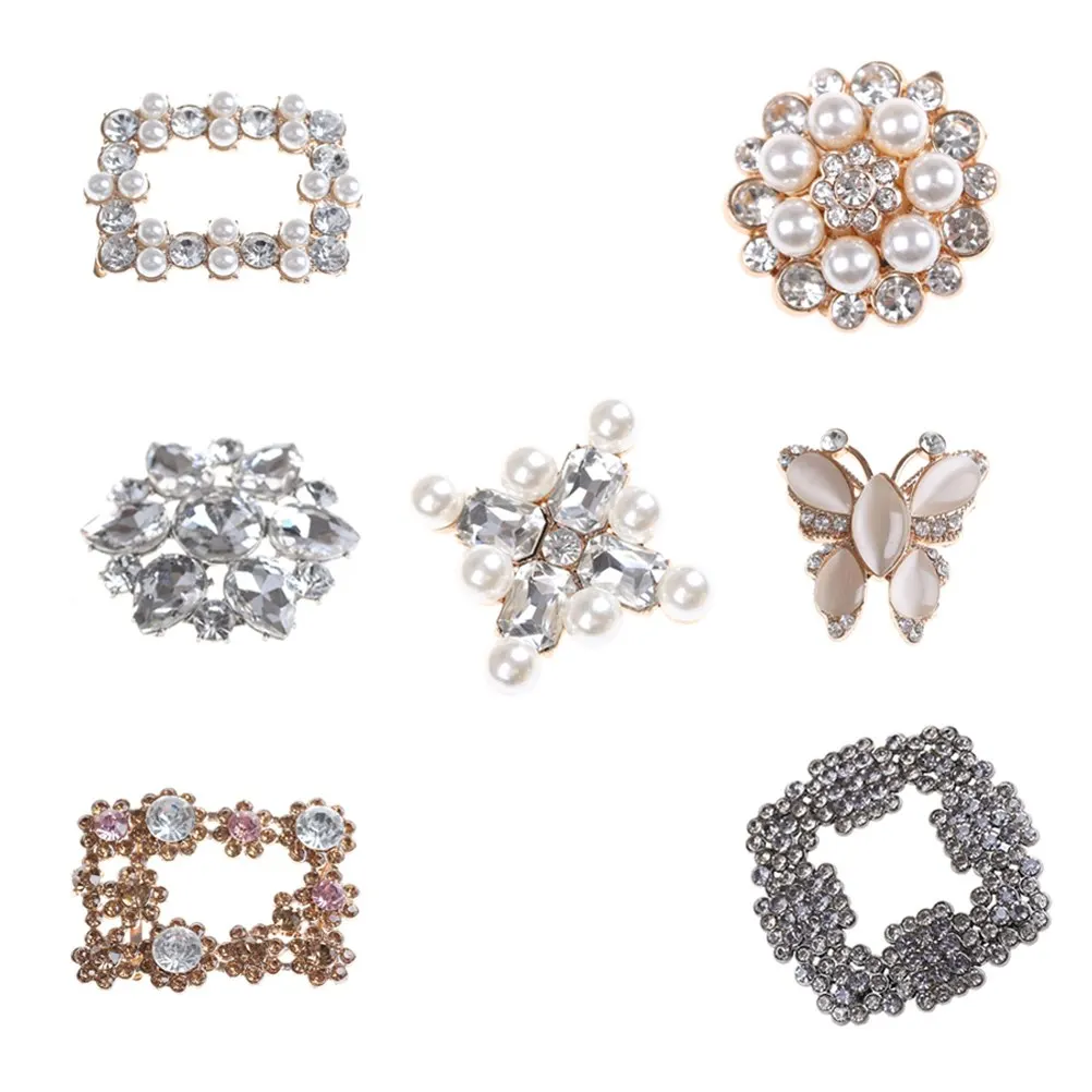 

1Pc Rhinestone Clip Buckle Crystal Faux Pearl Shoe Clip Bridal Shoes Decoration Shoe Clips Decorative Accessories 7Styles
