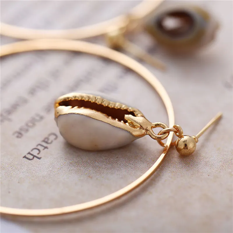 Большие круглые висячие серьги IF YOU Hyperbole для женщин гвоздики в форме морской