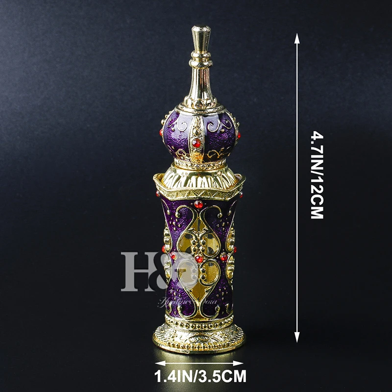 H& D 13 мл винтажный хрустальный стеклянный металлический флакон для парфюма аромат пустой леди подарки Декор(фиолетовый