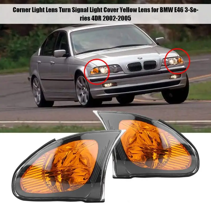 1 пара углосветильник вых линз указателей поворосветильник желтые линзы для BMW E46