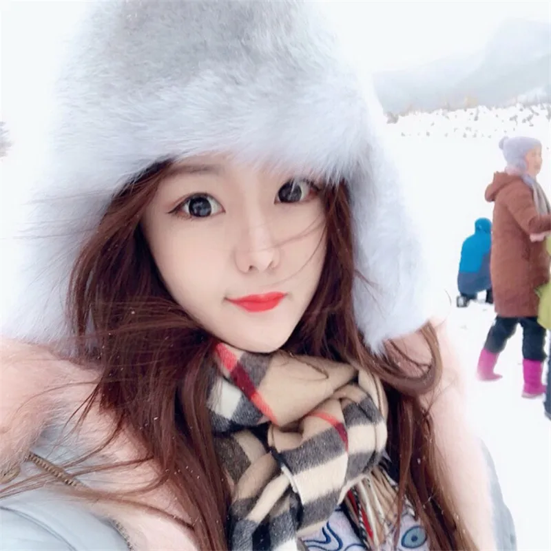 Fashion New Ladies Fox Hat Lei Feng Protection Ear Ms. Can Have Fur Plus Ball Winter |