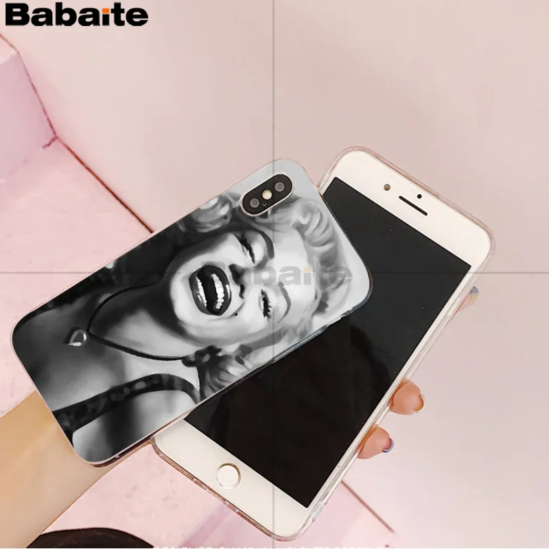 Marilyn Monroe мягкий чехол для телефона из ТПУ iPhone X XS MAX 6 6s 7 7plus 8 8Plus 5 5S SE XR 12 mini