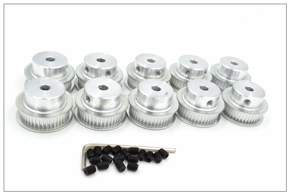 POWGE 10 шт. 40 зубцов MXL Зубчатый шкив Диаметр отверстия 5/6/6.35/8/10 мм Fit W = 6 35 ремень mxl 3d