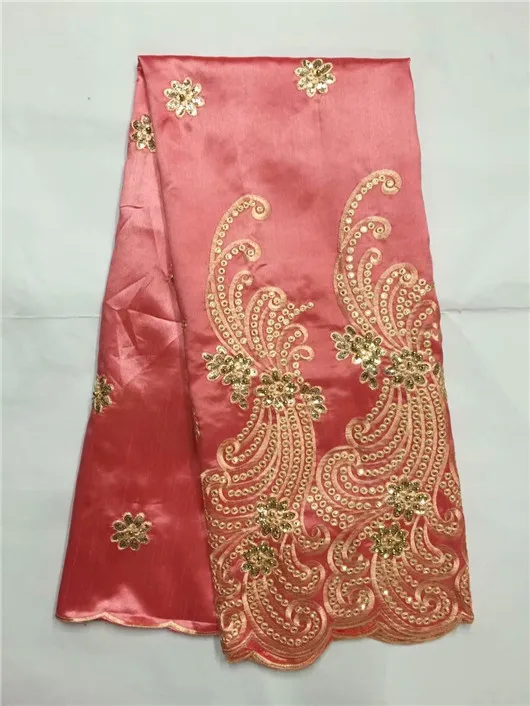 2018 Высококачественная африканская кружевная ткань Жоржа с блестками 5