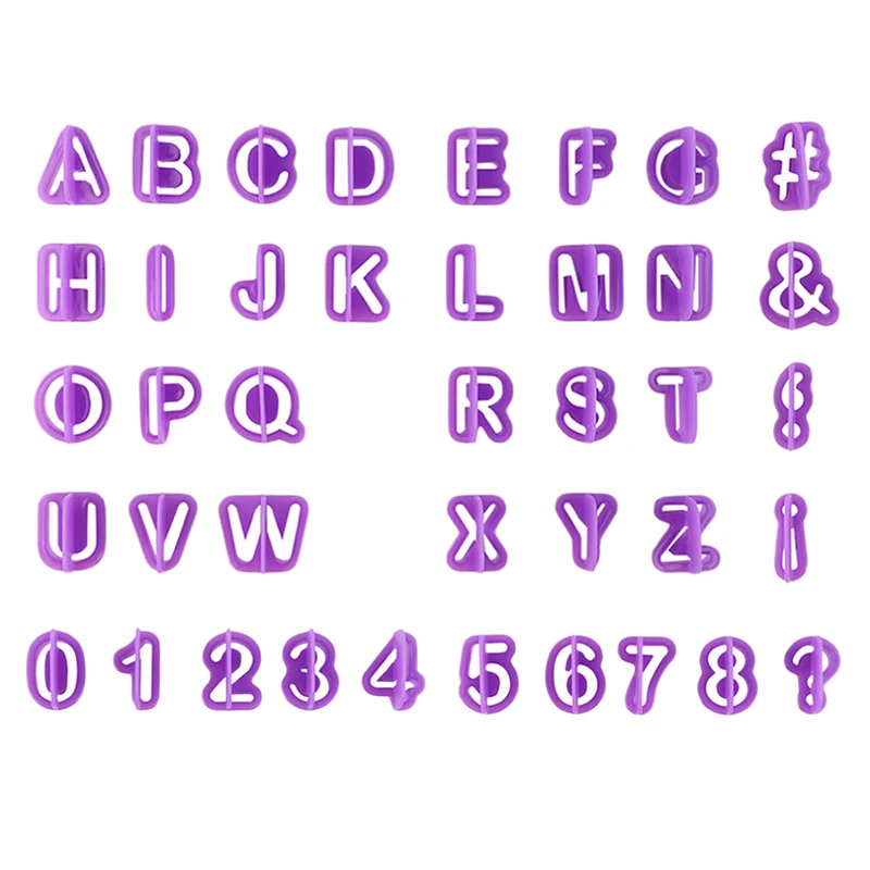 40PCS Fondant Cutter Cake Decorating Tools Plastic Cupcake Mold Upper Alphabet Capital Letters Number Cut-Outs Cookie | Дом и сад