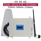 Трехдиапазонный усилитель сотовой связи, 2G, 3G, 4G, GSM 900, DCS, LTE 1800, WCDMA, UMTS 2100 МГц, повторитель сигнала для сотового телефона, набор антенн 65 дБ