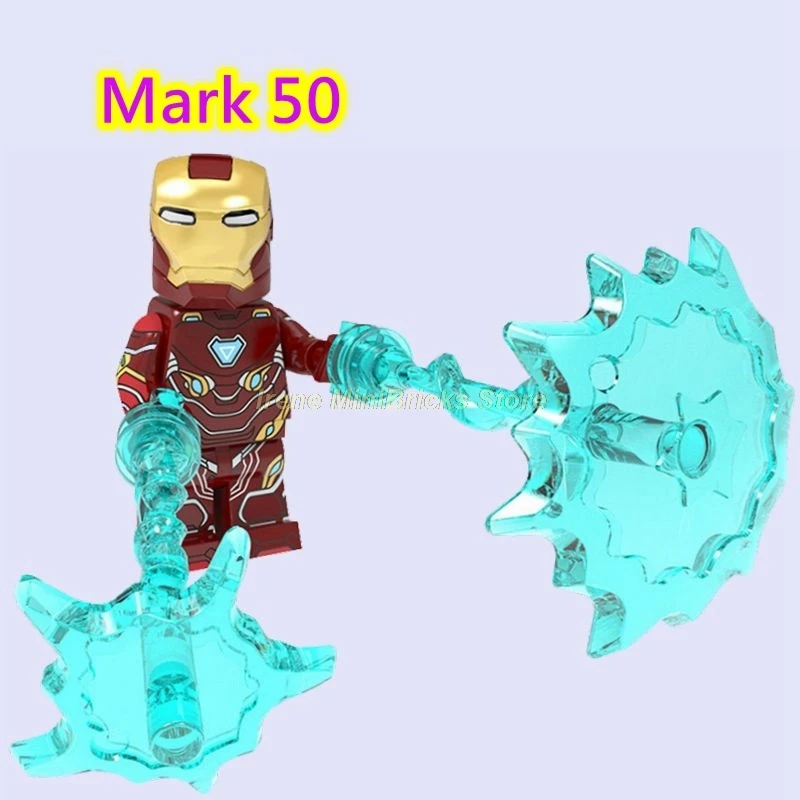 Mark 50 Тони Старк Железный человек Марк 85 эндшпиль Marvel мстители Супер Герои фигурки перец Железный человек строительные блоки кирпичи игрушки для детей - Цвет: Mark 50