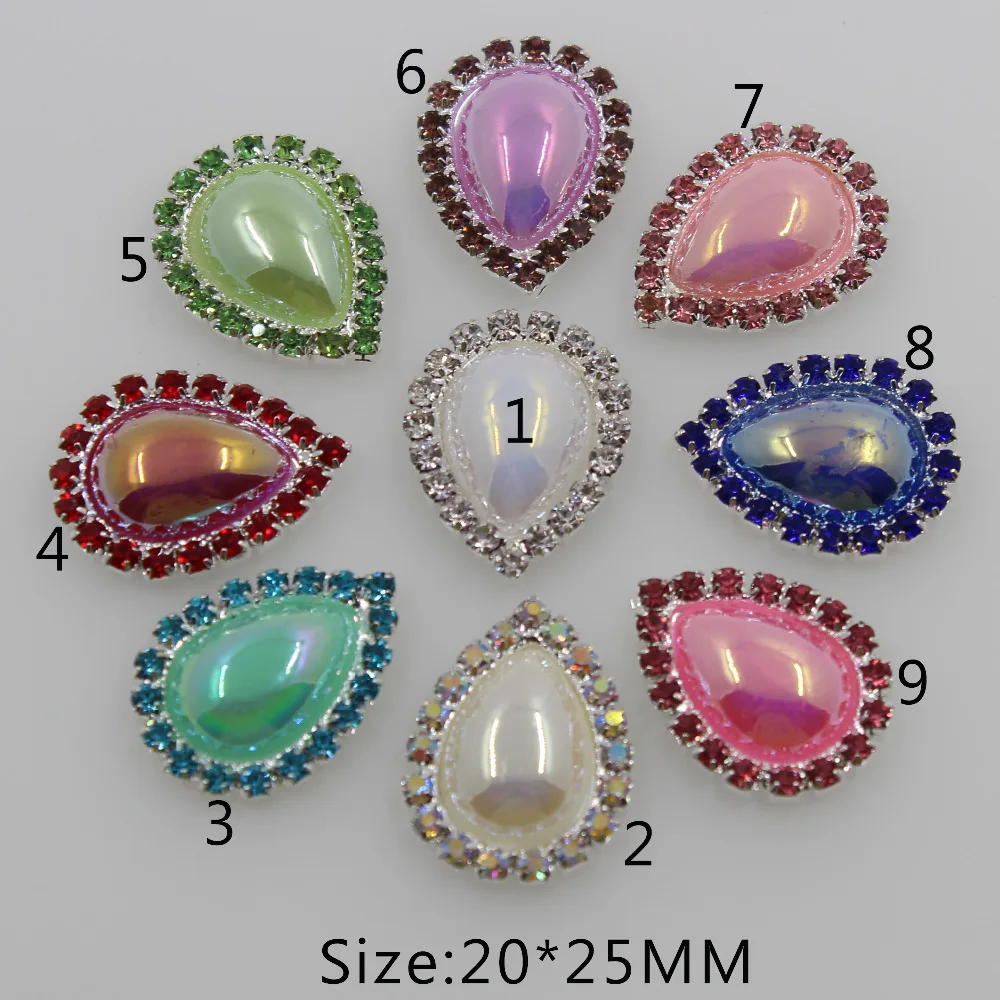 Модные перламутровые пуговицы в форме капли воды 10 шт. 20*25 мм Стразы сделай сам