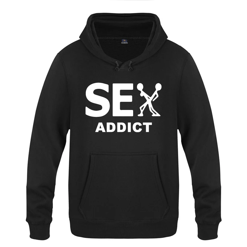 Sex Addict креативные толстовки с юмором мужские 2018 пуловер свитшот флисовый|Мужские