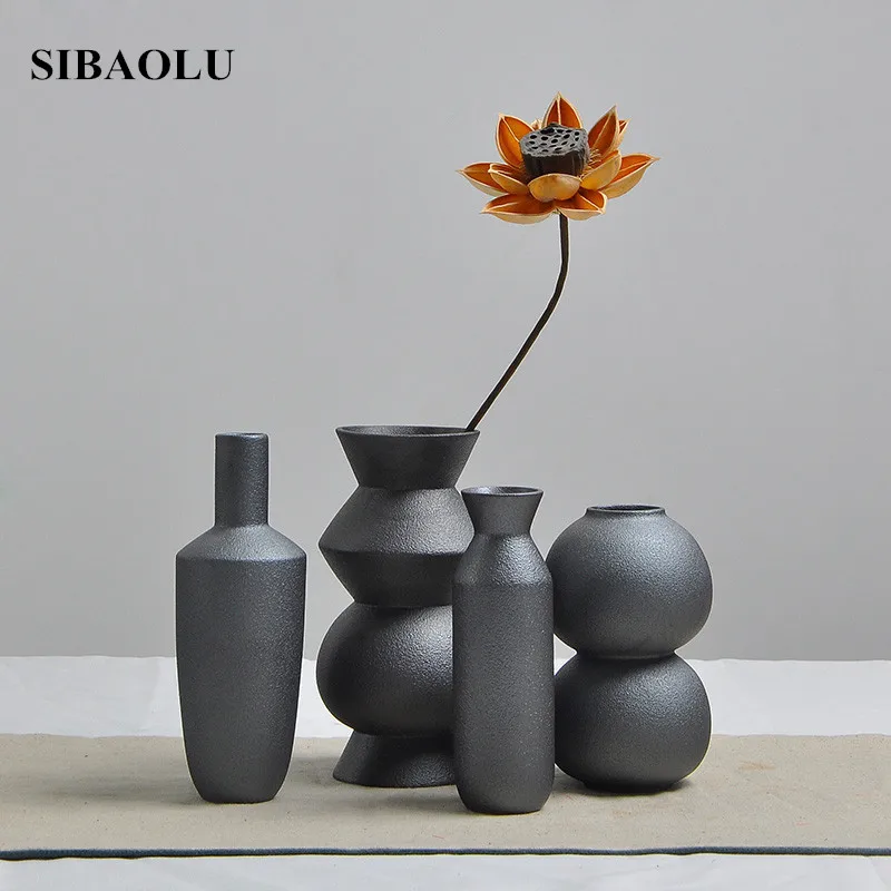 

Fashion Matte Ceramic Flower Vase Wedding Decoration Creative Flowerpot Modern Decoration Accessories Porcelain Tabletop Vases